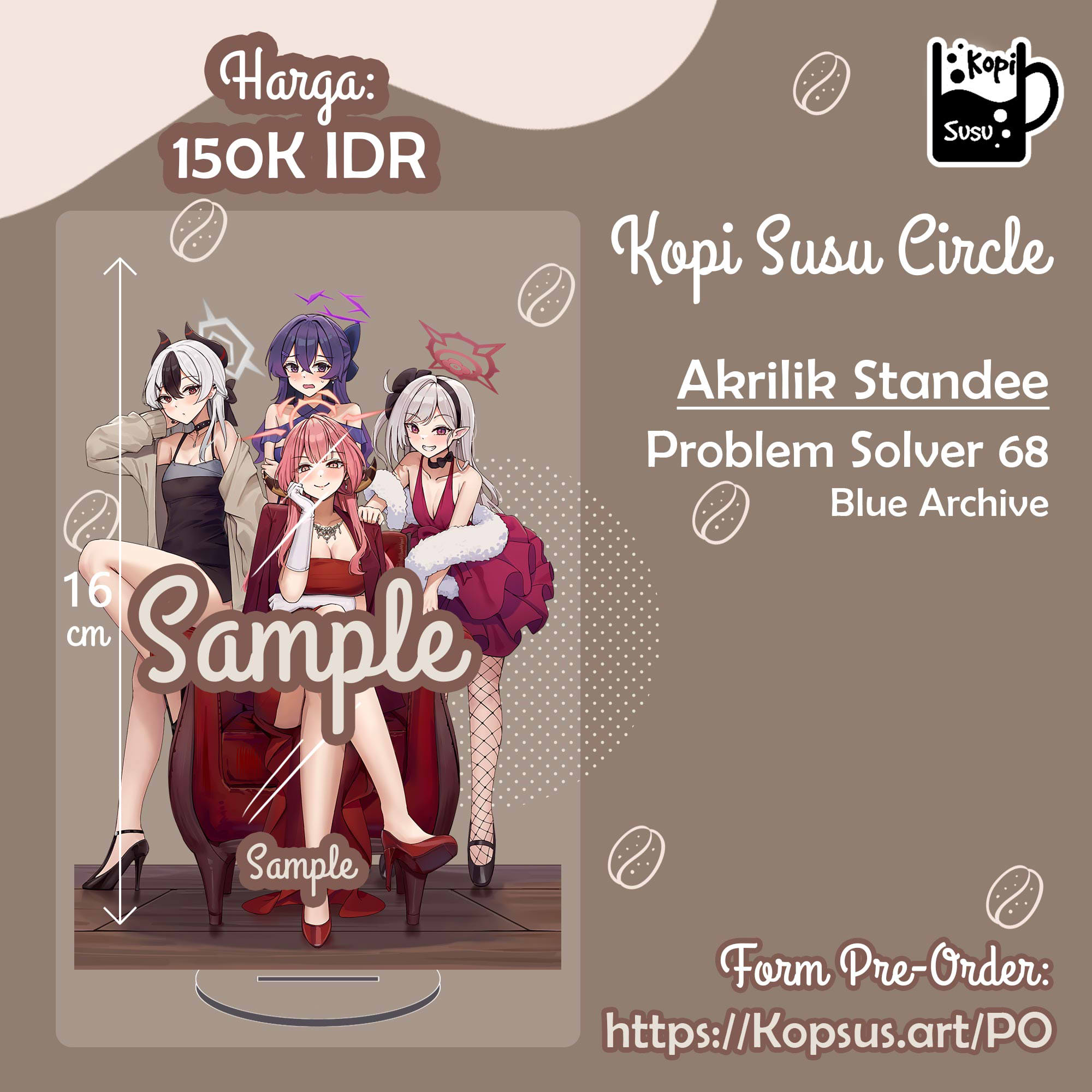 Akrilik Standee Iroha Isshiki, Yui Yuigahama, Yukino Yukinoshita OreGairu, Koharu Hanako, Toki Blue Archive