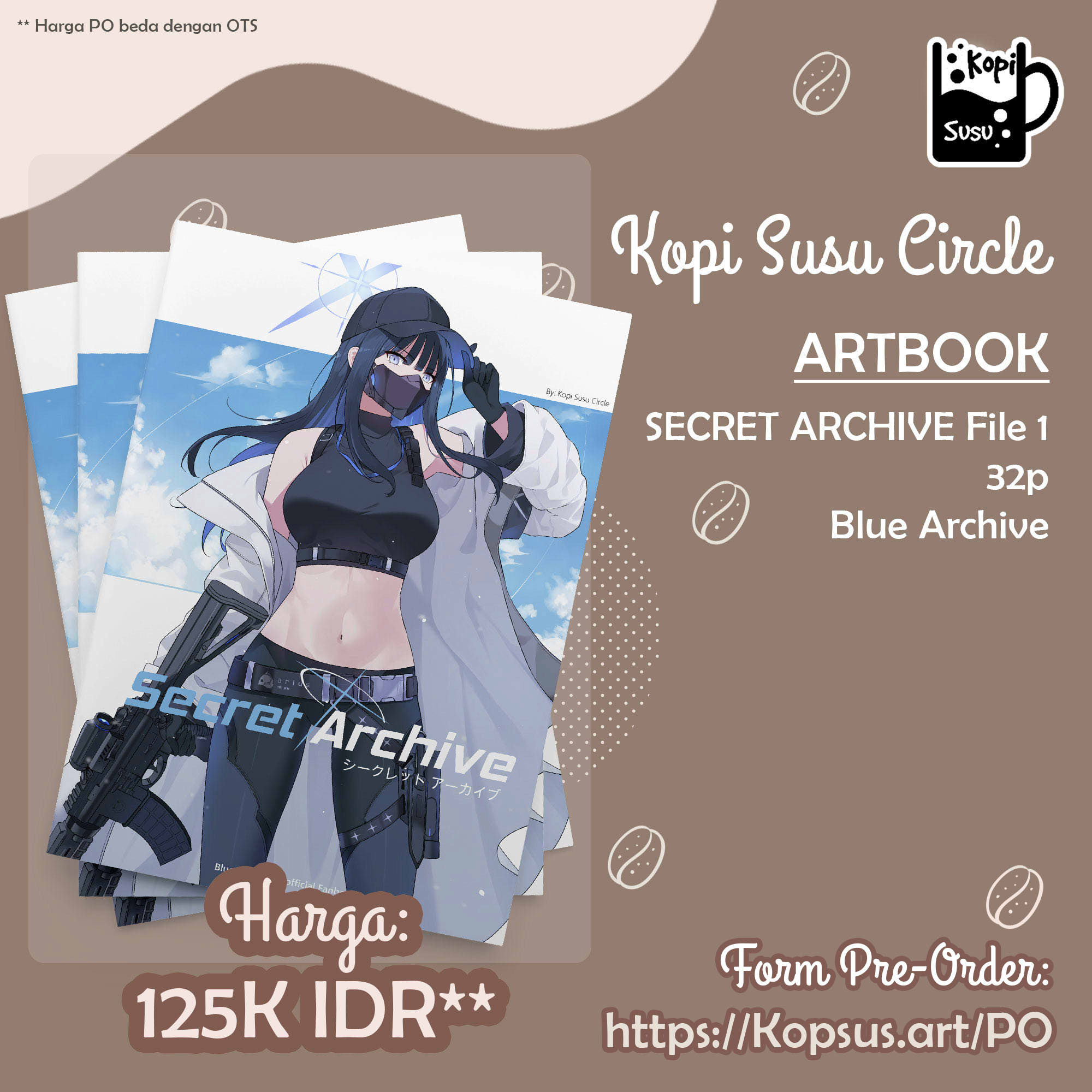 Blue Archive Unofficial Artbook Secret Archive File 1, Secret Archive File 2, Secret Archive File 3, Kani Archive