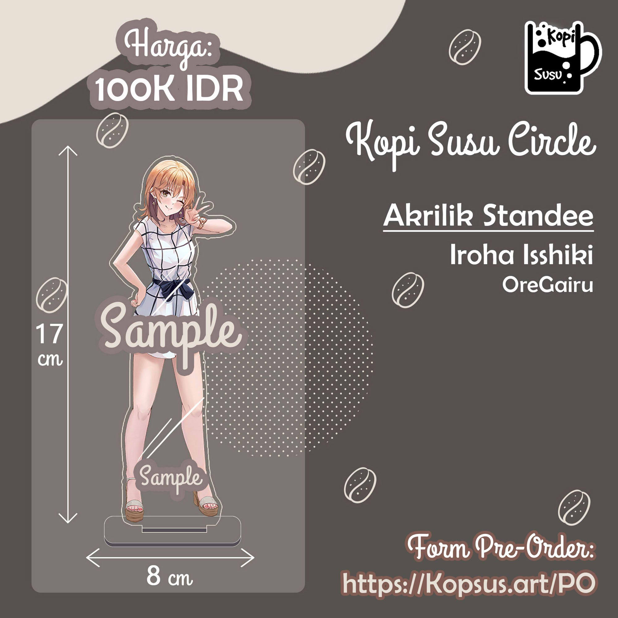 Akrilik Standee Iroha Isshiki, Yui Yuigahama, Yukino Yukinoshita OreGairu, Koharu Hanako, Toki Blue Archive