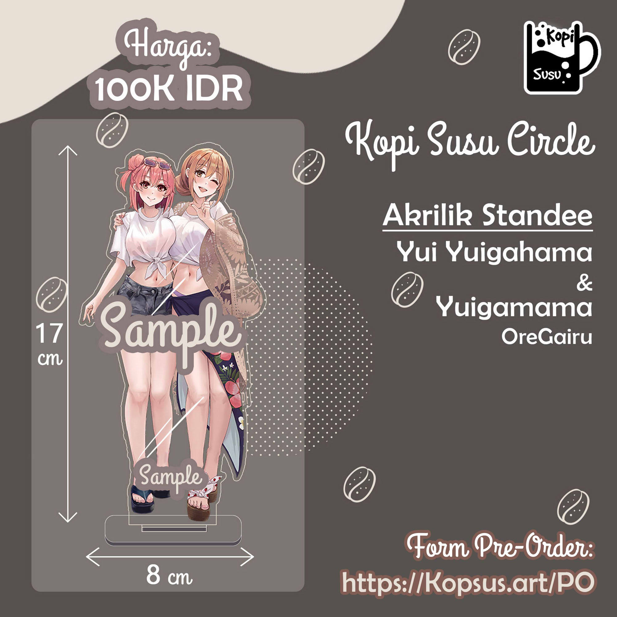 Akrilik Standee Iroha Isshiki, Yui Yuigahama, Yukino Yukinoshita OreGairu, Koharu Hanako, Toki Blue Archive