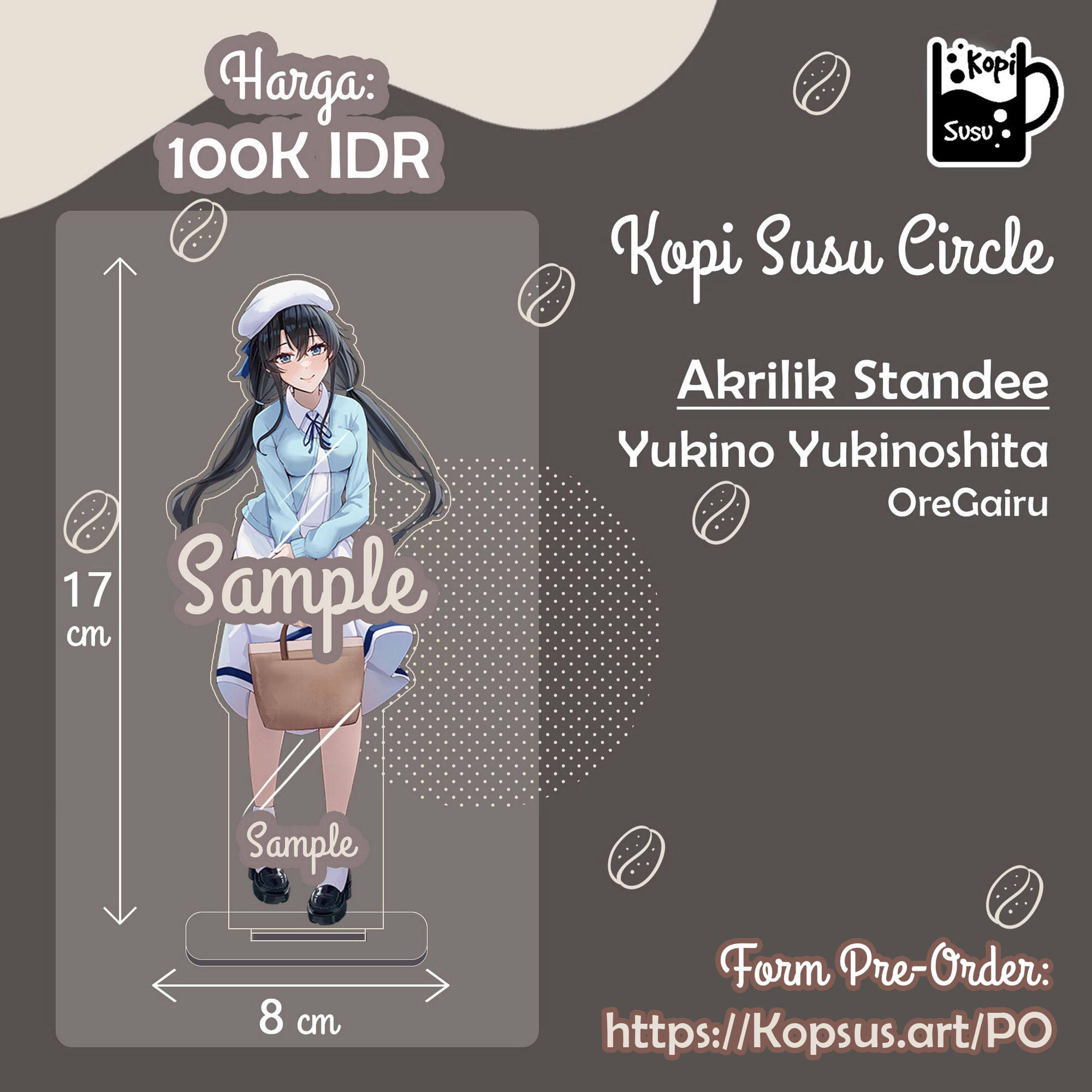 Akrilik Standee Iroha Isshiki, Yui Yuigahama, Yukino Yukinoshita OreGairu, Koharu Hanako, Toki Blue Archive